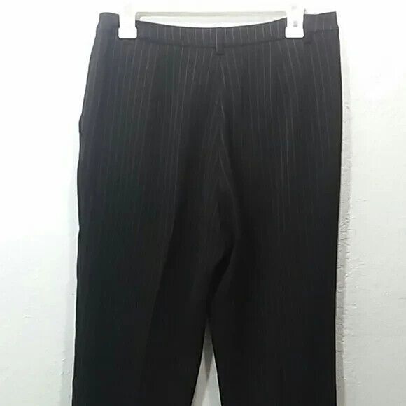 Peck & Peck Collection dress pants women's size 8  black pin stripes - Picture 3 of 11